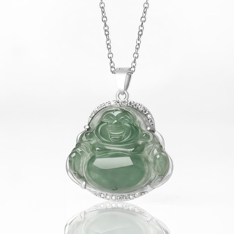 925 Silver Laughing Buddha Pendant Necklace - 5