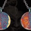 999 Silver & 24K Gold Half Demon Half Buddha Necklace - 2