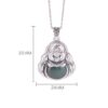 999 Silver Laughing Buddha Cyan Jade Pendant Necklace 999 Silver Laughing Buddha Cyan Jade Pendant Necklace - 6