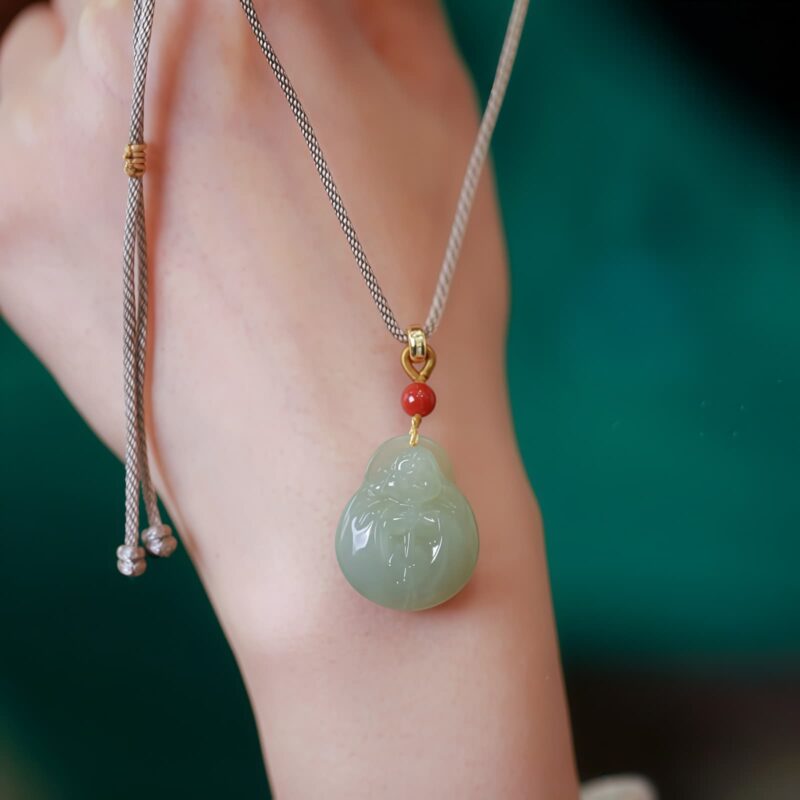 Hetian Jade Laughing Buddha Necklace Hetian Jade Laughing Buddha Necklace - 3