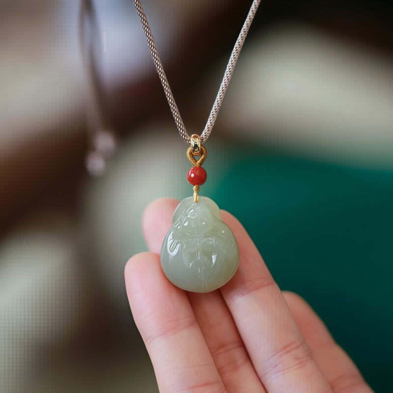 Hetian Jade Laughing Buddha Necklace Hetian Jade Laughing Buddha Necklace - 1