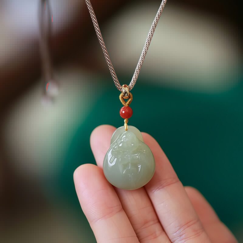 Hetian Jade Laughing Buddha Necklace Hetian Jade Laughing Buddha Necklace - 6