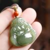 Hetian Jade Laughing Buddha Abundance Pendant Necklace - 3