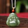 Hetian Jade Laughing Buddha Abundance Pendant Necklace - 1