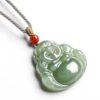 Hetian Jade Laughing Buddha Abundance Pendant Necklace - 12