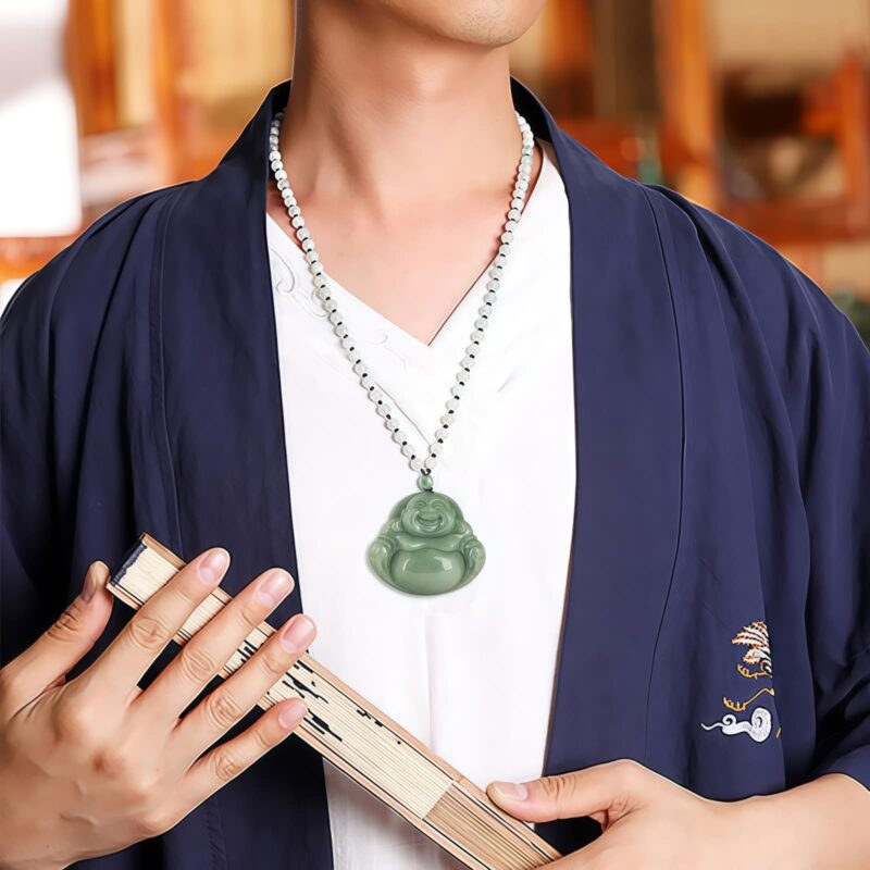 翡翠笑佛ハーモニーネックレス Jade Laughing Buddha Harmony Necklace - 3