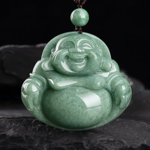 Jade Laughing Buddha Harmony Necklace - 1 Jade Laughing Buddha Harmony Necklace - 1