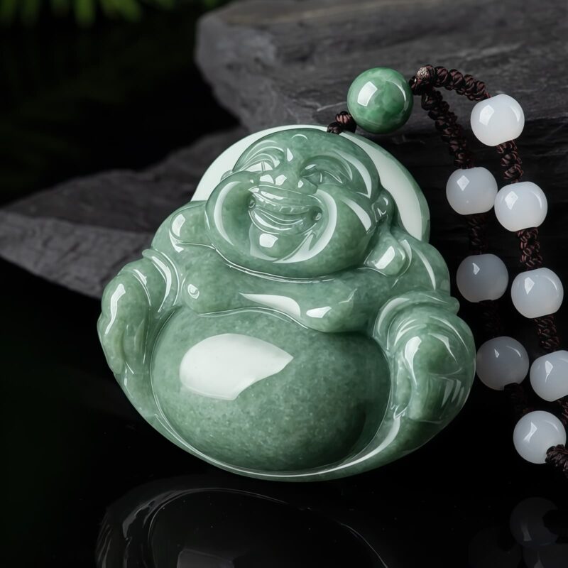 翡翠笑佛ハーモニーネックレス Jade Laughing Buddha Harmony Necklace - 5