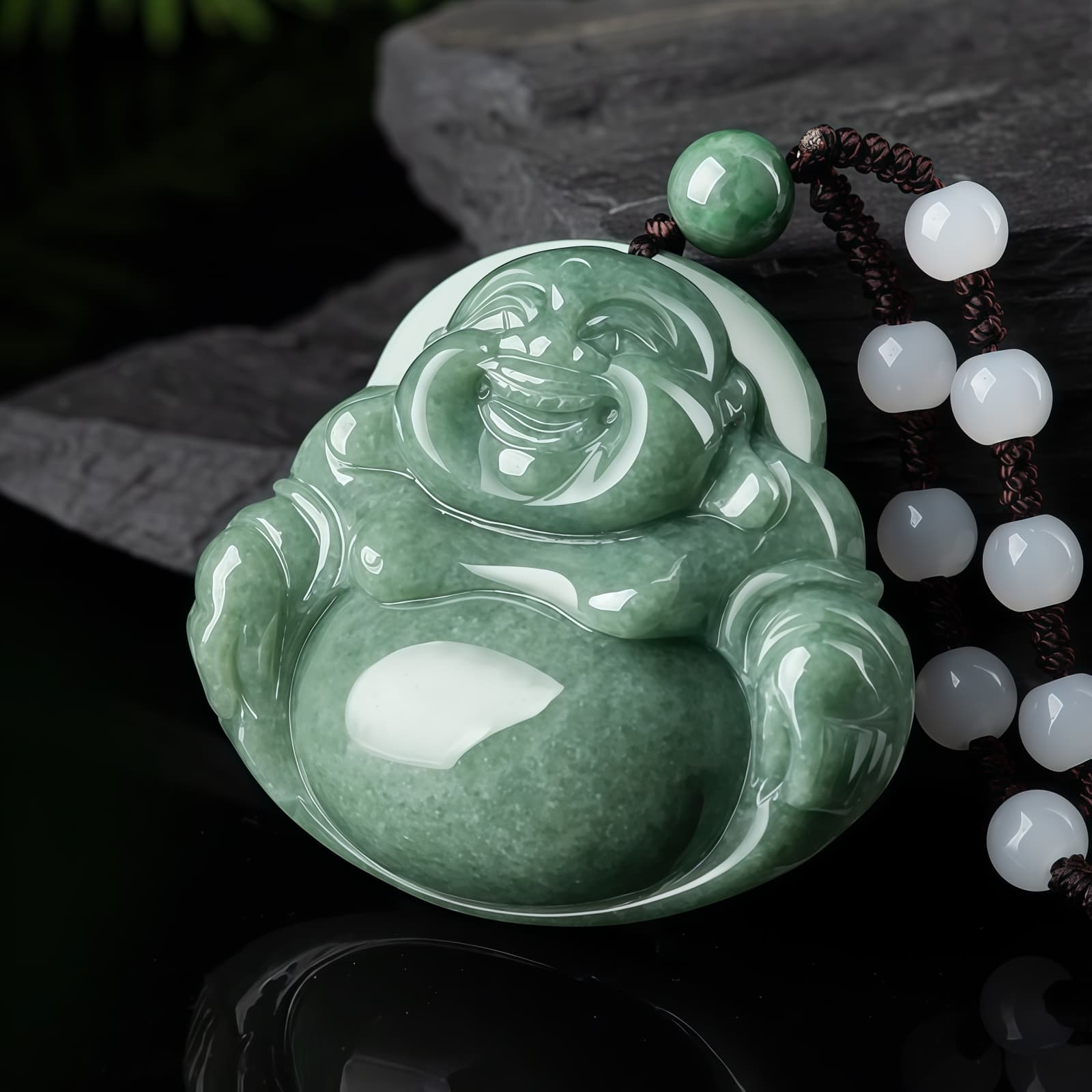 Jade Laughing Buddha Harmony Necklace Jade Laughing Buddha Harmony Necklace - 5