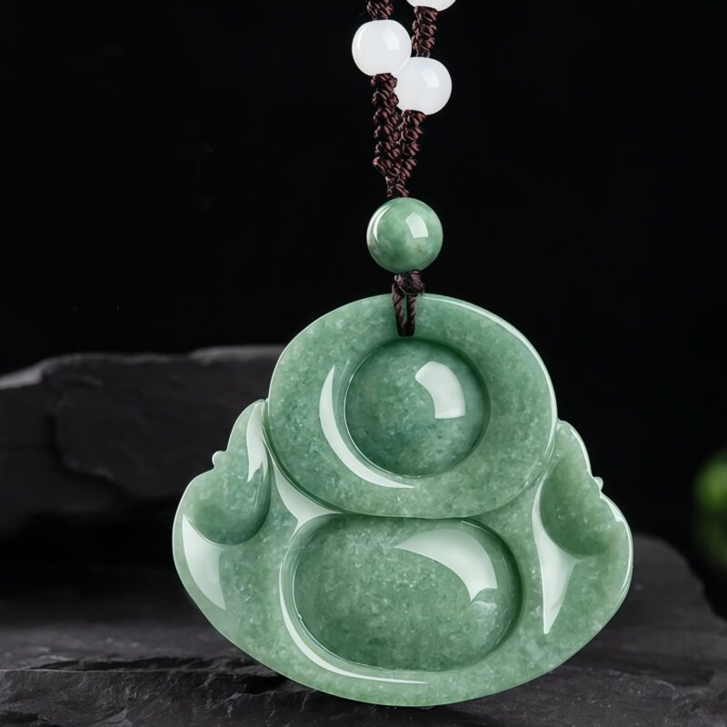翡翠笑佛ハーモニーネックレス Jade Laughing Buddha Harmony Necklace - 7