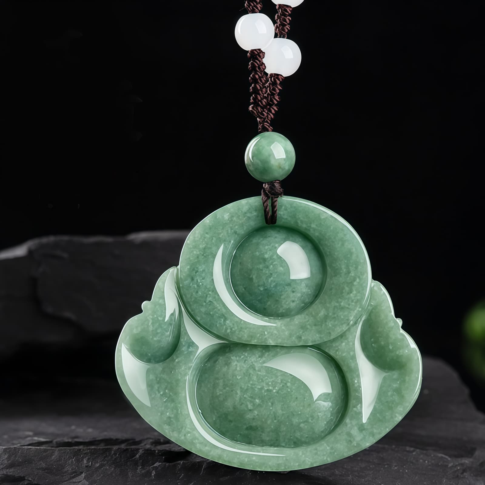 Jade Laughing Buddha Harmony Necklace Jade Laughing Buddha Harmony Necklace - 7