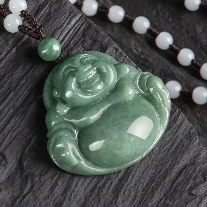 翡翠笑佛ハーモニーネックレス Jade Laughing Buddha Harmony Necklace - 6