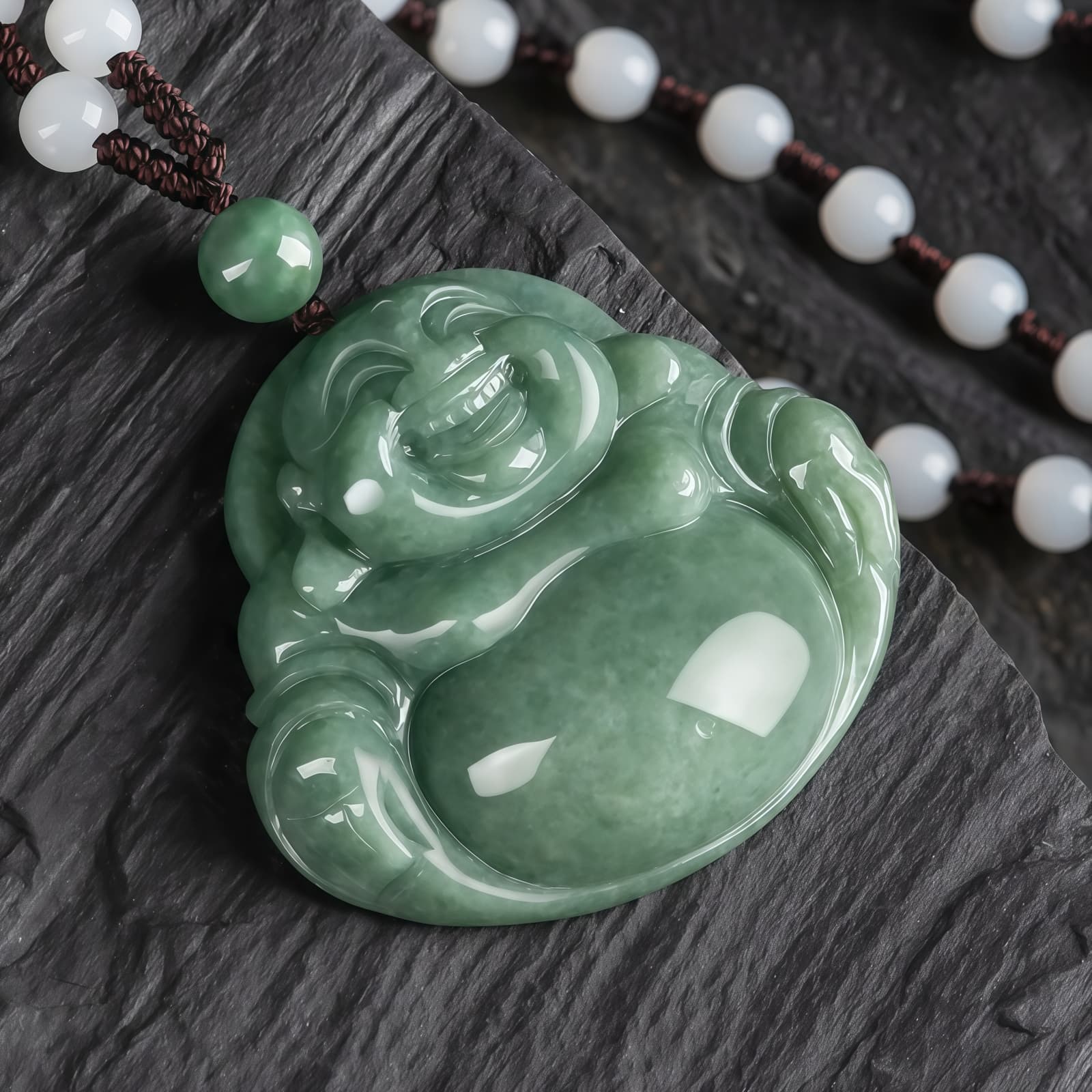 Jade Laughing Buddha Harmony Necklace Jade Laughing Buddha Harmony Necklace - 6