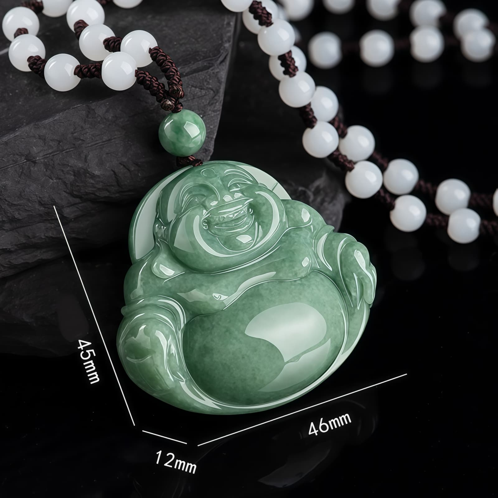 Jade Laughing Buddha Harmony Necklace Jade Laughing Buddha Harmony Necklace - 8