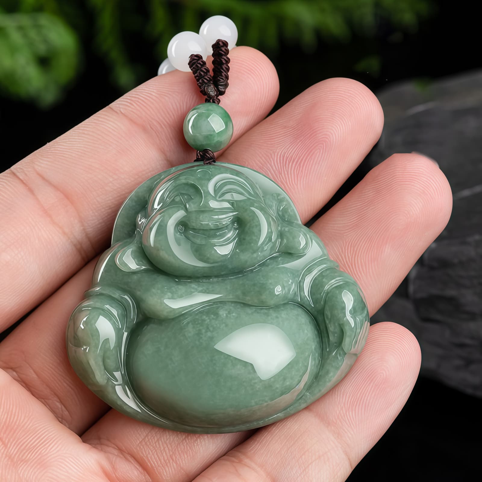 Jade Laughing Buddha Harmony Necklace Jade Laughing Buddha Harmony Necklace - 4