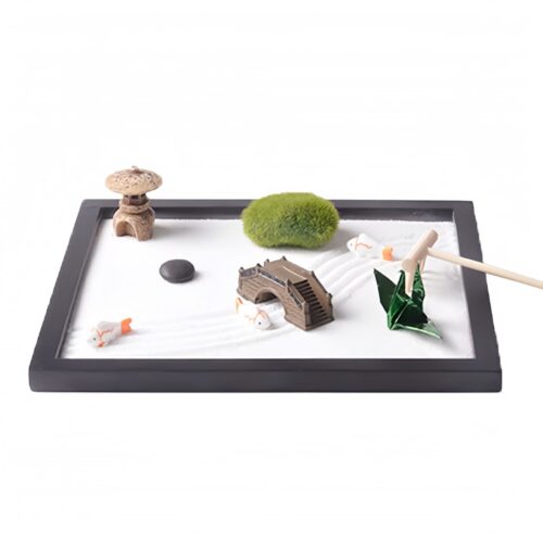 Zen Garden Koi Fish Decoration with Bridge and Grass - 1