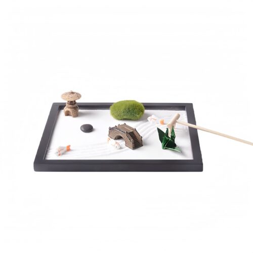 Zen Garden Koi Fish Decoration with Bridge and Grass - 2
