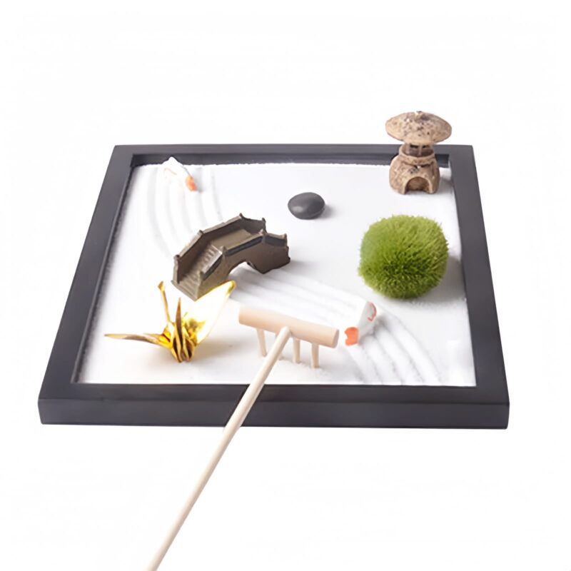 Zen Garden Koi Fish Decoration with Bridge and Grass - 5