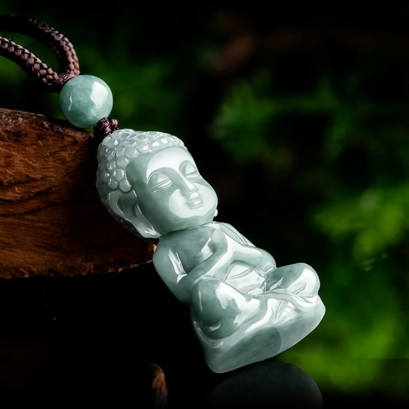 Natural Jade Buddha Amulet Necklace Natural Jade Buddha Amulet Necklace - 3