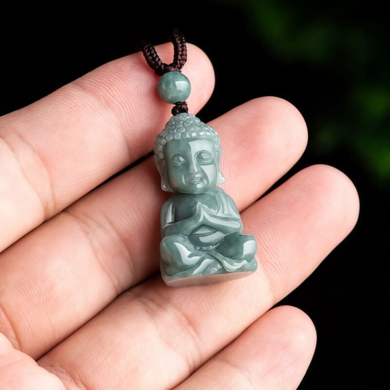 Natural Jade Buddha Amulet Necklace Natural Jade Buddha Amulet Necklace - 5