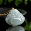 Natural Jade Laughing Buddha Pendant Necklace - 2
