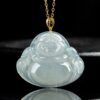 Natural Jade Laughing Buddha Pendant Necklace - 1