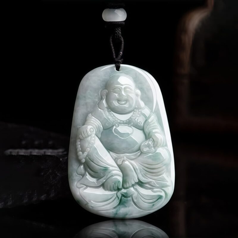 Natural Jade Maitreya Buddha Pendant Necklace Natural Jade Maitreya Buddha Pendant Necklace - 8