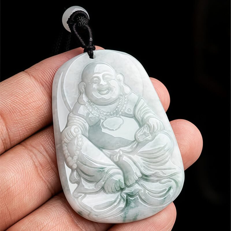 Natural Jade Maitreya Buddha Pendant Necklace Natural Jade Maitreya Buddha Pendant Necklace - 5