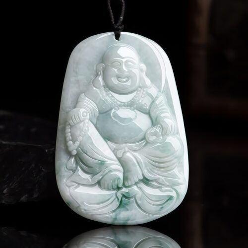 Natural Jade Maitreya Buddha Pendant Necklace - 1 Natural Jade Maitreya Buddha Pendant Necklace - 1