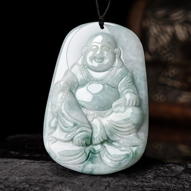 Natural Jade Maitreya Buddha Pendant Necklace Natural Jade Maitreya Buddha Pendant Necklace - 2