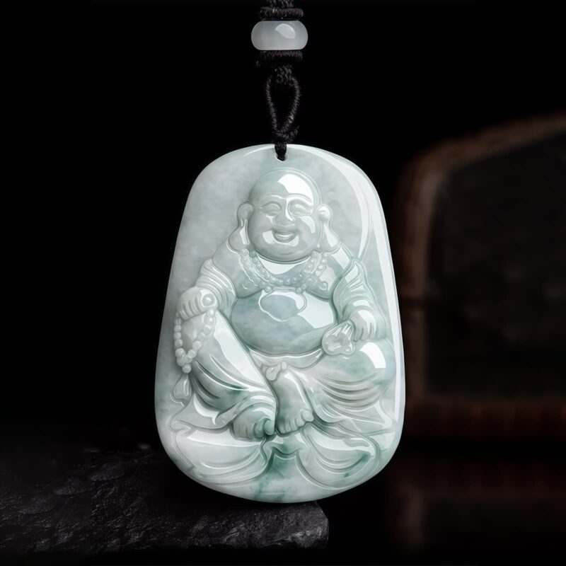 Natural Jade Maitreya Buddha Pendant Necklace Natural Jade Maitreya Buddha Pendant Necklace - 7