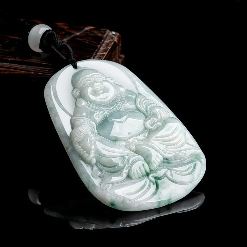 Natural Jade Maitreya Buddha Pendant Necklace Natural Jade Maitreya Buddha Pendant Necklace - 3