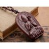 Small Leaf Red Sandalwood Zodiac Buddha Pendant Necklace Small Leaf Red Sandalwood Zodiac Buddha Pendant Necklace - 12