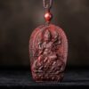 Small Leaf Red Sandalwood Zodiac Buddha Pendant Necklace Small Leaf Red Sandalwood Zodiac Buddha Pendant Necklace - 9