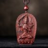 Small Leaf Red Sandalwood Zodiac Buddha Pendant Necklace Small Leaf Red Sandalwood Zodiac Buddha Pendant Necklace - 8