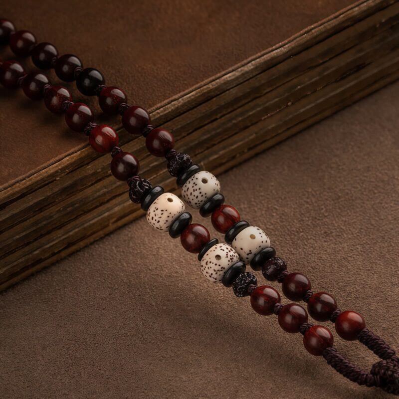 Small Leaf Red Sandalwood Zodiac Buddha Pendant Necklace Small Leaf Red Sandalwood Zodiac Buddha Pendant Necklace - 4