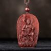 Small Leaf Red Sandalwood Zodiac Buddha Pendant Necklace Small Leaf Red Sandalwood Zodiac Buddha Pendant Necklace - 15