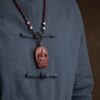 Small Leaf Red Sandalwood Zodiac Buddha Pendant Necklace Small Leaf Red Sandalwood Zodiac Buddha Pendant Necklace - 6