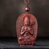 Small Leaf Red Sandalwood Zodiac Buddha Pendant Necklace Small Leaf Red Sandalwood Zodiac Buddha Pendant Necklace - 11