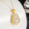Tibetan White Jade Laughing Buddha Pendant Necklace - 2