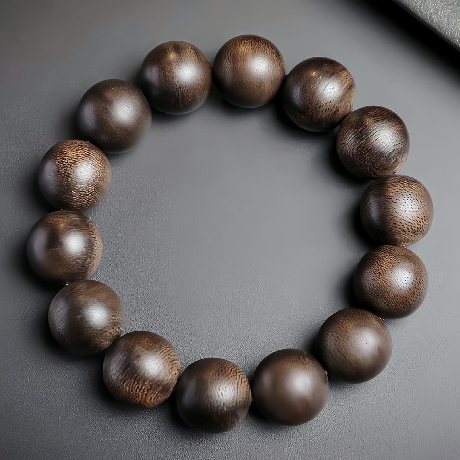 Agarwood 108 Mala Beads Peace Bracelet - 5