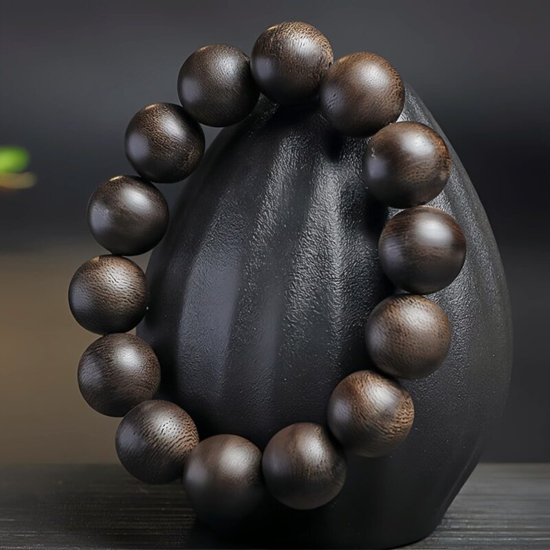 Agarwood 108 Mala Beads Peace Bracelet - 6