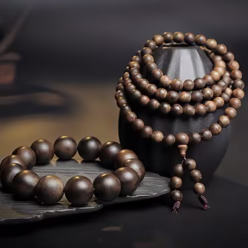 Agarwood 108 Mala Beads Peace Bracelet - 1 Agarwood 108 Mala Beads Peace Bracelet - 1