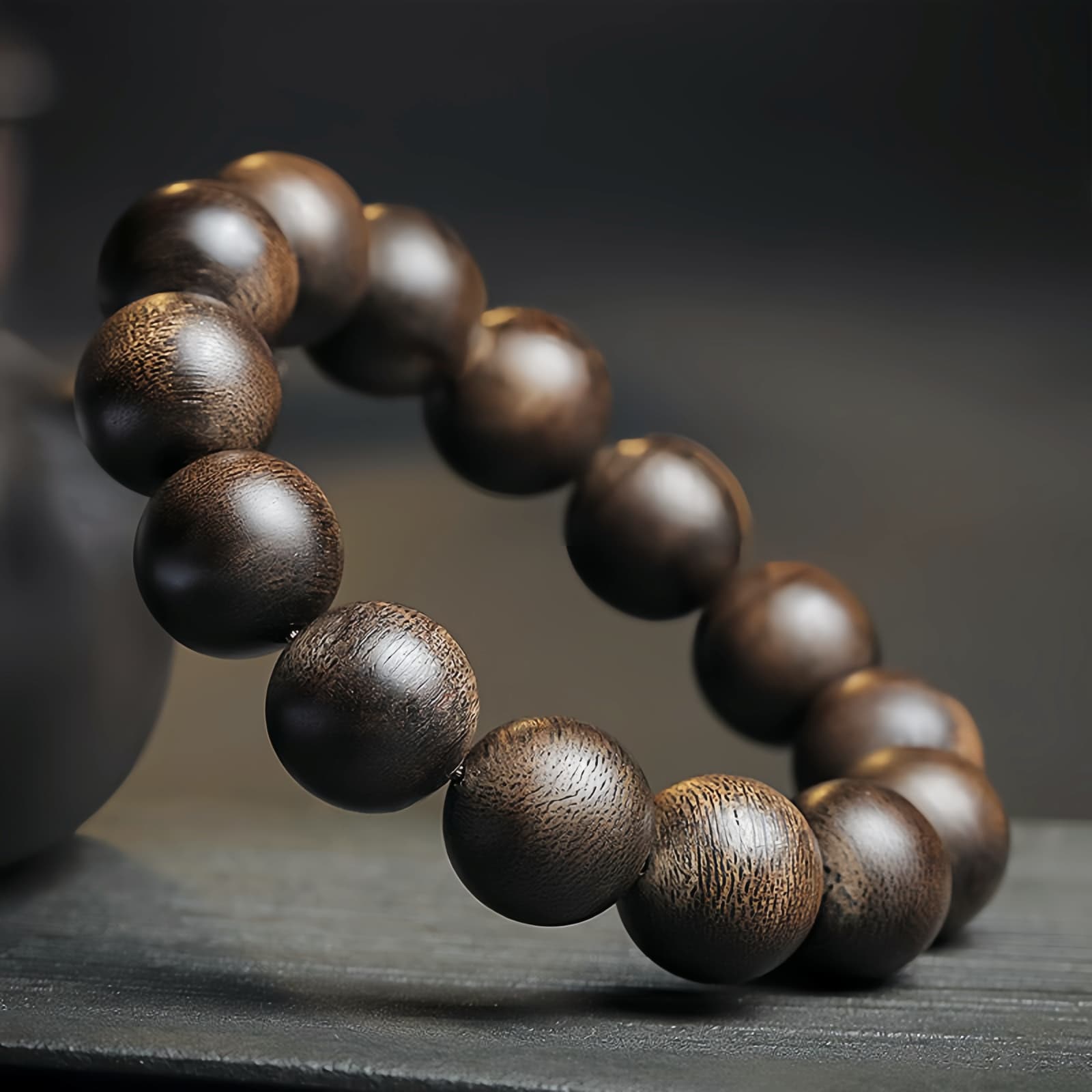Agarwood 108 Mala Beads Peace Bracelet - 2