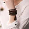 Agarwood 108 Mala Beads Peace Bracelet - 8