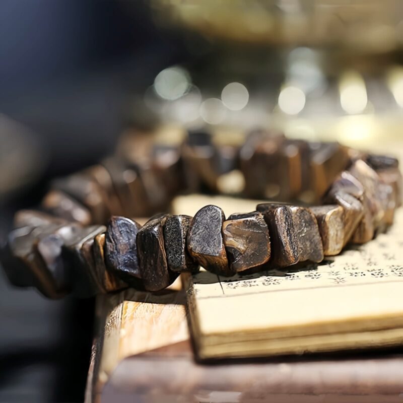 Agarwood Strength Bracelet with Square Beads - 2