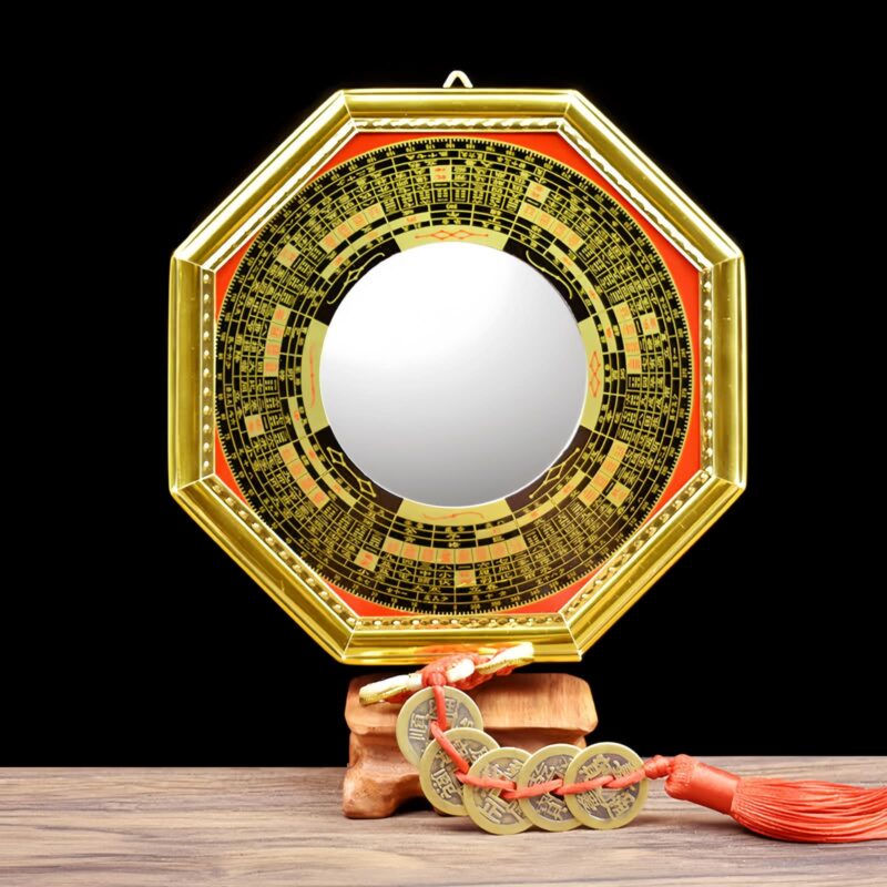 Feng Shui Bagua-Spiegel mit Fünf-Kaiser-Münzen Feng Shui Bagua Map with Five-Emperor Coins - 5