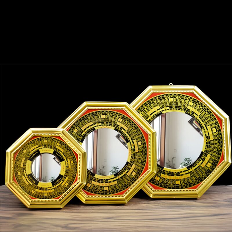 Feng Shui Bagua-Spiegel mit Fünf-Kaiser-Münzen Feng Shui Bagua Map with Five-Emperor Coins - 2