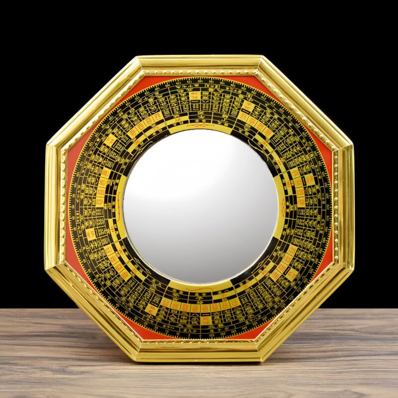 Feng Shui Bagua-Spiegel mit Fünf-Kaiser-Münzen Feng Shui Bagua Map with Five-Emperor Coins - 4