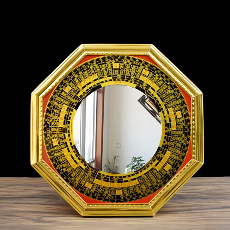 Feng Shui Bagua-Spiegel mit Fünf-Kaiser-Münzen Feng Shui Bagua Map with Five-Emperor Coins - 3